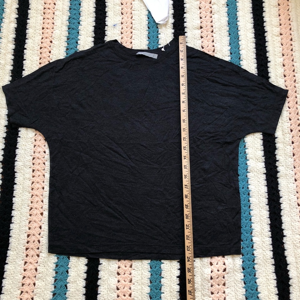 VINCE short Sleeve Dolman Tee Heather Black - Picture 5 of 7